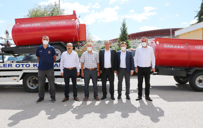 Büyükşehir'den Elmadağ’da 9 Mahalleye Yangın Söndürme Tankeri