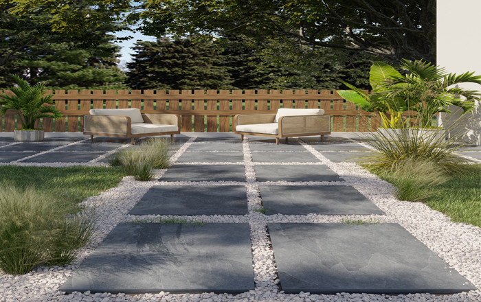 Bahçeler Qua Granite’in Vitoria Anthracite Ürünü Ile Yenileniyor