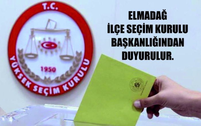 Elmadağ Ilçe Seçi̇m Kurulu Baskanliğindan Duyuru